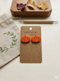 Classic Orange Pumpkin Clay Stud Earrings