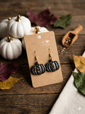 Midnight Glitter Pumpkin Dangle Earrings