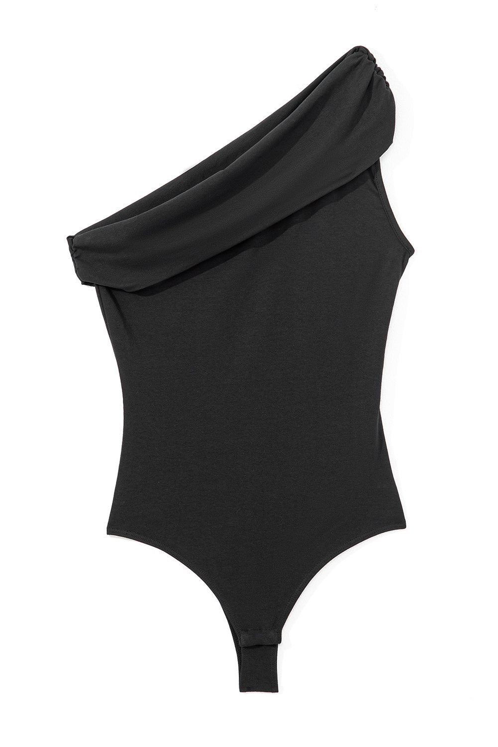 Women's Black Pleated One-Shoulder Bodysuit – Sleek Going Out Style