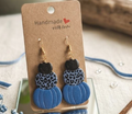 Black & Blue Leopard Pumpkin Stack Earrings