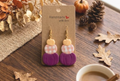 Stacked Pumpkin Trio Clay Dangle Earrings